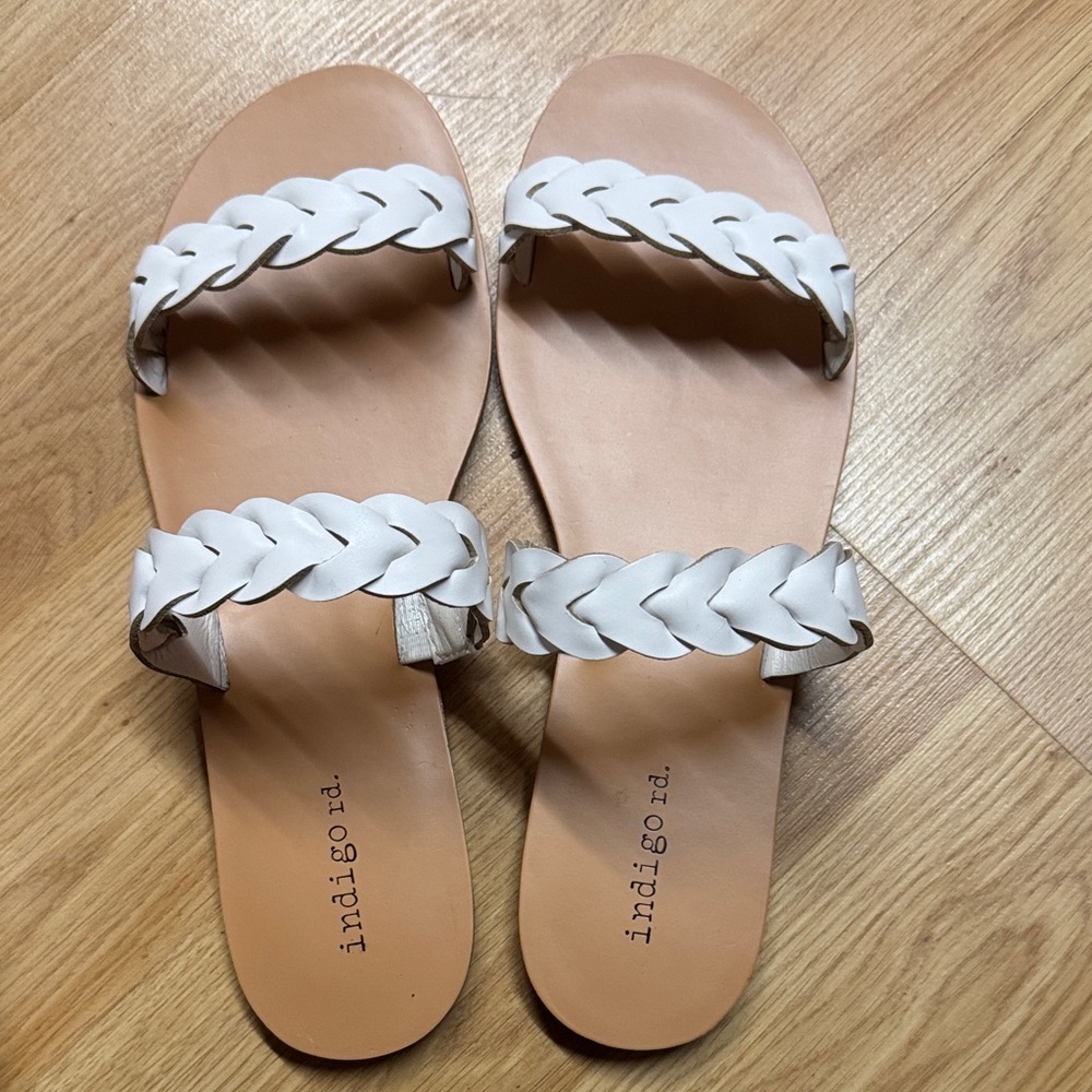 Indigo White Braided Sandals